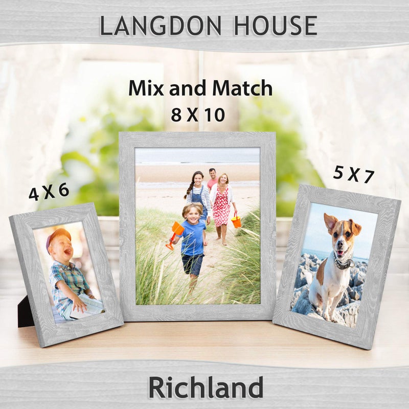 Langdon House 4x6 Picture Frames (Ash Gray, 6 Pack) Woodgrain Style, Richland Collection - Image 4